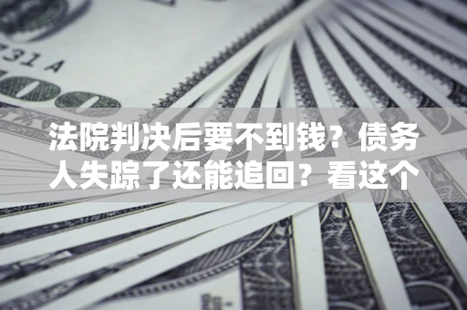 武汉法院判决后要不到钱？债务人失踪了还能追回？看这个方法！