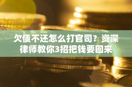 武汉欠债不还怎么打官司？资深律师教你3招把钱要回来